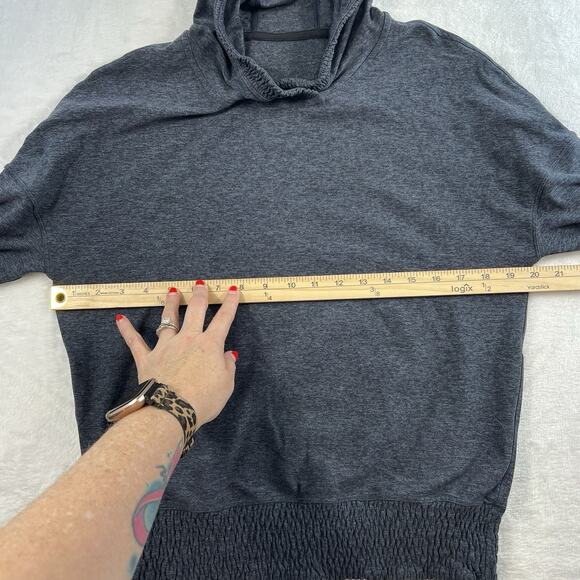 Lululemon Sz 6 Lead The Pack Hoodie Heathered Dark Cast Black Rulu Stretch Run - Picture 9 of 14